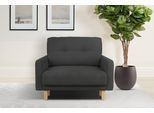 Sessel OTTO HOME "TRIPLO Relaxsessel mit Wellenunterfederung, Maße B/T/H: 95/100/89 cm", grau (graphit), B:95cm H:89cm T:100cm, Luxus-Microfaser weich (92% Polyester, 8% Nylon);Filzoptik ( 100% Polyester);Luxus-Microfaser Vintageoptik (100% Polyester), Sessel, Sessel, Polstersessel mit Steppung im Rückenkissen, hohe Qualität
