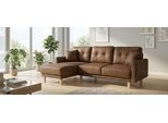 Ecksofa OTTO HOME "TRIPLO optionale Schlafsofa mit Bettkasten, Maße B/T/H: 234/164/89 cm", braun (cognac), B:234cm H:89cm T:164cm, Sofas, Ecksofa, L-Form wahlweise mit Bettfunktion - Liegefläche 132x210 cm
