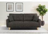 2-Sitzer OTTO HOME "TRIPLO mit Wellenunterfederung, Maße B/T/H: 165/100/89 cm", grau (anthrazit), B:165cm H:89cm T:100cm, Luxus-Microfaser weich (92% Polyester, 8% Nylon), ;Filzoptik ( 100% Polyester);Luxus-Microfaser Vintageoptik (100% Polyester), Sofas, 2-Sitzer, Sofa mit Steppung im Rückenbereich, incl. Rückenkissen und Zierkissen