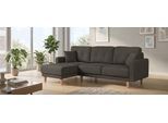 Ecksofa OTTO HOME "TRIPLO optionale Schlafsofa mit Bettkasten, Maße B/T/H: 234/164/89 cm", schwarz, B:234cm H:89cm T:164cm, 88% Polyester, 9% Rayon, 3% Nylon, Sofas, Ecksofa, L-Form wahlweise mit Bettfunktion - Liegefläche 132x210 cm