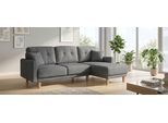 Ecksofa OTTO HOME "TRIPLO optionale Schlafsofa mit Bettkasten, Maße B/T/H: 234/164/89 cm", grau, B:234cm H:89cm T:164cm, 100% Polyester, Sofas, Ecksofa, L-Form wahlweise mit Bettfunktion - Liegefläche 132x210 cm