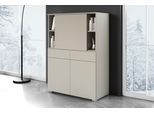 Sekretär OTTO HOME "Paris, Moderner Sekretär mit klappbarer Arbeitsfläche", beige (kaschmir), B:90cm H:125,1cm T:42cm, Sekretäre, Sekretär, 2 Schubladen, Push-to-Open und verstellbare Einlegeböden