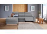 Ecksofa OTTO HOME "Pareli, L-Form, 259cm,m. Recamiere, Echtleder, Kunstleder, Webstoff", grau (anthrazit), B:259cm H:98cm T:163cm, Webstoff (95% Polyester 5%Nylon), Sofas, Ecksofa, man. o. elektr. Relaxfunktion, USB/Kopfteilverstellg u. LED