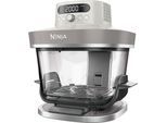 NINJA Heißluftfritteuse "CRISPi PRO 7-in-1 Glas-Air-Fryer - Beige AS101EULG", silber (beige), B:30,5cm H:33,2cm T:29,8cm, Fritteusen, 7 Kochfunktionen, Vorbereitung, Zubereitung + Aufbewahrung von Speisen, Heißluftfritteuse