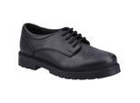 Hush Puppies Jayne Lace Up SNR Meisjes Zwarte Veterschoenen Van Leer
