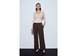 Dames Hoge Taille Wijde Pijpen Faux Leren Broek