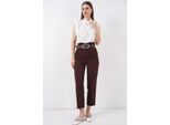 Enkelhoge Rechte Broek met Strik