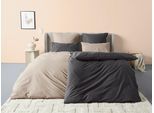 Bettwäsche "Anisa in Gr. 135x200, 155x220 cm oder 200x200", grau (taupe), B/L: 155cm x 220cm, 1 Stk., 1 Stk., Renforcé, B/L: 80cm x 80cm, 2 Stk., Renforcé, Obermaterial: 100% Baumwolle, LEGER HOME BY LENA GERCKE, Bettwäsche, Bettwäsche, Bettwäsche aus Baumwolle, unifarbene Bettwäsche mit Reißverschluss