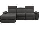 Ecksofa OTTO HOME "Pareli, L-Form, 259cm,m. Recamiere, Echtleder, Kunstleder, Webstoff", braun, B:259cm H:98cm T:163cm, Sofas, Ecksofa, man. o. elektr. Relaxfunktion, USB/Kopfteilverstellg u. LED