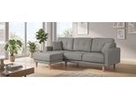 Ecksofa OTTO HOME "TRIPLO optionale Schlafsofa mit Bettkasten, Maße B/T/H: 234/164/89 cm", grau, B:234cm H:89cm T:164cm, 88% Polyester, 9% Rayon, 3% Nylon, Sofas, Ecksofa, L-Form wahlweise mit Bettfunktion - Liegefläche 132x210 cm