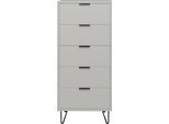 Kommode MÄUSBACHER "Bonnie", grau (kreidegrau matt), B:51cm H:121cm T:45cm, Holzwerkstoff, Sideboards, Kommode, Kommode mit Drahtgestell