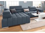Ecksofa EXXPO - SOFA FASHION "Elias, aktuelle Kreuzsteppung im Sitz, bequem, Breite 307cm, L-Form", blau (night sky), B:307cm H:94cm T:201cm, Struktur ( 100% Polyester), Sofas, Ecksofa, mit Kopf- bzw. Rückenverstellung, wahlweise mit Bettfunktion