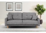 2-Sitzer OTTO HOME "TRIPLO mit Wellenunterfederung, Maße B/T/H: 165/100/89 cm", grau, B:165cm H:89cm T:100cm, 100% Polyester, Sofas, 2-Sitzer, Sofa mit Steppung im Rückenbereich, incl. Rückenkissen und Zierkissen