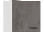Hängeschrank IMPULS KÜCHEN "Prag", in drei Breiten, Höhe: 57,9 cm", grau (beton, optik schiefer dunkelgrau), B:60cm H:57,9cm T:34,2cm, Dekorfolie, Holzwerkstoff, Schränke, Hängeschrank, vormontiert, mit Drehtür und einem verstellbaren Fachboden