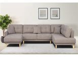 Wohnlandschaft OTTO HOME "TRIPLO U-Form wahlweise mit Schlaffunktion, B/T/H: 310/192/90 cm", grau (taupe), B:310cm H:90cm T:192cm, 92% Polyester, 8% Nylon, Sofas, Wohnlandschaft, Schlafsofa, auch mit Bettkasten, Steppung im Rückenkissen
