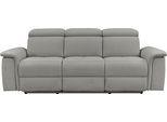 3-Sitzer OTTO HOME "Pareli 229cm, manuelle u. elektr. Relaxfunktion in 2 Sitzen", grau, B:229cm H:98cm T:142cm, Webstoff (95% Polyester 5%Nylon), Sofas, 3-Sitzer, USB, KT-Verstellung, LED Beleuchtung, in Echtleder, Kunstleder, Web