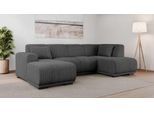 Wohnlandschaft OTTO HOME "BORNHOLM U-Form mit Recamiere rechts/links, B/T/H: 300/162/85 cm", grau (anthrazit), B:300cm H:85cm T:162cm, 100% Polyester, Sofas, Wohnlandschaft, U-Form mit Wellenunterfederung, Recamiere rechts oder links bestellbar