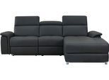 Ecksofa OTTO HOME "Pareli, L-Form, 259cm,m. Recamiere, Echtleder, Kunstleder, Webstoff", grau, B:259cm H:98cm T:163cm, Sofas, Ecksofa, man. o. elektr. Relaxfunktion, USB/Kopfteilverstellg u. LED