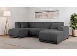 Wohnlandschaft OTTO HOME "BORNHOLM U-Form mit Recamiere rechts/links, B/T/H: 300/162/85 cm", grau (anthrazit), B:300cm H:85cm T:162cm, 100% Polyester, Sofas, Wohnlandschaft, U-Form mit Wellenunterfederung, Recamiere rechts oder links bestellbar