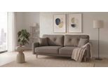3-Sitzer OTTO HOME "TRIPLO optionale Schlafsofa mit Bettkasten, Maße B/T/H: 215/100/89 cm", grau (taupe), B:215cm H:89cm T:100cm, Luxus-Microfaser weich (92% Polyester, 8% Nylon);Filzoptik ( 100% Polyester);Luxus-Microfaser Vintageoptik (100% Polyester), Sofas, 3-Sitzer, Wahlweise Bettfunktion - Liegefläche 145x191 cm, Rücken-, Zierkissen