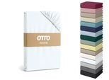 Spannbettlaken OTTO HOME "Cremona, BASIC und PREMIUM Qualität, mit Elasthan, Baumwolle", weiß, B:90cm L:200cm, Jersey (145 g/m²), Obermaterial: 96% Baumwolle, 4% Elasthan, Bettlaken, Spannbettlaken, bis 20 cm Höhe, Bettlaken ab Gr. 90x200 cm, Strapazierfähig, Topseller