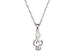 Kette mit Anhänger FIRETTI "Schmuck Geschenk Silber 925 Halsschmuck Halskette Panzerkette Noten", silber (silberfarben), Halsketten, Damen, Silber 925 (Sterlingsilber), L: 45, mit Zirkonia (synth.)