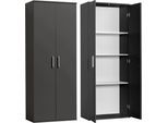 Mehrzweckschrank PROCONTOUR "Schrank Clara", grau (anthrazit), B:64cm H:167cm T:34cm, Schränke, Mehrzweckschrank, Höhe 167cm mit variabel verstellbaren Einlegeböden