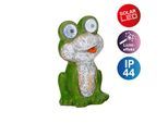 LED Solarleuchte NÄVE "Froggel", grün, B:10,5cm H:18cm L:10,5cm, Leuchten, Froschfigur, animierte LED Augen mit Bewegungseffekt, H: 19cm, grün