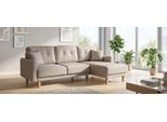 Ecksofa OTTO HOME "TRIPLO optionale Schlafsofa mit Bettkasten, Maße B/T/H: 234/164/89 cm", beige (creme), B:234cm H:89cm T:164cm, 100% Polyester, Sofas, Ecksofa, L-Form wahlweise mit Bettfunktion - Liegefläche 132x210 cm