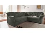 Ecksofa DOMO COLLECTION "Papenburg B/T/H: 242/190/84 cm L-Form", grün (dunkelgrün), B:242cm H:84cm T:190cm, Struktur ( 90% Polyester, 10% Polyacryl);Microfaser PRIMABELLE (100% Polyester);Kunstleder SOFTLUX;Luxus-Microfaser (100% Polyester), Sofas, Ecksofa, wahlweise mit Bettfunktion, Langer Schenkel links oder rechts