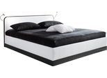 Bett, schwarz-weiß (schwarz, weiß), B:170cm L:210cm, Bezug 100% Polyester/ Absetzung Kunstleder 100% PU- pflegeleicht, Polsterung: Polsterwatte, Material Gestell: gepolsterter Holzwerkstoff, WESTFALIA SCHLAFKOMFORT, Betten, Bett