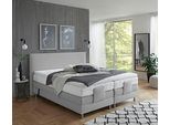 Boxbett "Lissabon wahlweise in den Breiten 160x200cm, 180x200cm & 200x200cm", grau (hellgrau), B:175cm L:210cm, WESTFALIA SCHLAFKOMFORT, Komplettbetten