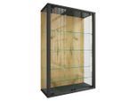 Livetastic , Klar, Schwarz, Honigeiche , Glas, Holzwerkstoff , 4 Fächer , 59x91x25 cm , hängend ,