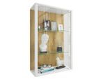 Livetastic , Klar, Weiß, Honigeiche , Glas, Holzwerkstoff , 2 Fächer , 59x80x25 cm , hängend ,
