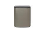 Brabantia Abfalleimer BO Touch Bin, Platin, Kunststoff, 2 x 30 L, 54.5x65.6x31.2 cm, Küchen, Küchenausstattung, Mülleimer
