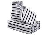 Handtuch Set OTTO HOME "Jannika, Duschtücher, Handtücher, Gästetücher, Seiftücher, Waschlappen", schwarz-weiß (schwarz weiß), 10, Frottier, Frottier, Obermaterial: 100% Baumwolle, Handtuch-Sets, Handtuch Set, Handtücher mit Streifen, 100% Baumwolle, weich, umfangreiches Set