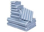 Handtuch Set OTTO HOME "Jannika, Duschtücher, Handtücher, Gästetücher, Seiftücher, Waschlappen", blau (blau weiß), 10, Frottier, Frottier, Obermaterial: 100% Baumwolle, Handtuch-Sets, Handtuch Set, Handtücher mit Streifen, 100% Baumwolle, weich, umfangreiches Set
