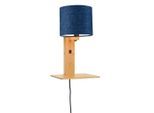 Good & Mojo , Blau, Naturfarben , Holz, Textil , Bambus , 24x36x19 cm , LED-Leuchtmittel austauschbar ,
