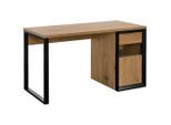 Livetastic , Schwarz, Eichefarben , Metall, Holzwerkstoff , 1 Schublade(n) Schubladen , rechteckig , 59x76x140 cm , Bsci ,