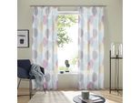 Gardine OTTO HOME "Belem" Gr. 2, blau, B:140cm H:175cm, Voile, Polyester, Gardinen, Gardine, 1 bzw. 2 Schals, Vorhang, Fertiggardine, Kreise