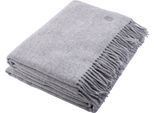 Wohndecke ZOEPPRITZ1828 "Since 1828 Lambswool", light grau melange, B:140cm L:190cm, Wolle, Wohndecken, Wohndecke, klassisch unifarbenes Plaid aus Schurwolle