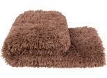 Wohndecke ZOEPPRITZ1828 "Reborn", braun (smoke), B:140cm L:190cm, Polyester, Wohndecken, Wohndecke, extra weiche Kunstfelldecke