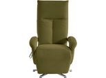 TV-Sessel SIT & MORE "Tycoon mit Kopfteilverstellung und 360 Drehfunktion", grün (olive), B:74cm H:117cm T:85cm, 98%Polyester, 2%Polyamid, Sessel, TV-Sessel, wahlweise manuell oder elektrischer Funktion, auch mit Akku (kabellos)