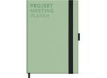 Korsch Projekt- und Meetingplaner, DIN A5, 200 Seiten, FSC-Papier, Leinenstruktur, Farbschnittkante, Gummiband & Stiftehalter, mint