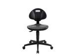 Topstar Arbeitsdrehstuhl TEC 25, Permanentkontaktmechanik, Muldensitz, Hartbodenrollen, PU-Schaum/Polyamid-Fußkreuz, schwarz/schwarz
