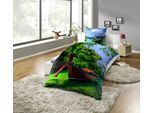 Partnerbettwäsche KINZLER "Bio Baumwoll Renforce Partnerbettwäsche "Thailand", bunt, B/L: 135cm x 200cm, 2 Stk., 2 Stk., Renforcé, B/L: 80cm x 80cm, 4 Stk., Renforcé, Obermaterial: 100% Baumwolle, Bettwäsche, Partnerbettwäsche, GOTS zertifiziert