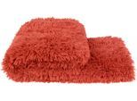 Wohndecke ZOEPPRITZ1828 "Reborn", rot (coral), B:140cm L:190cm, Polyester, Wohndecken, Wohndecke, extra weiche Kunstfelldecke