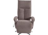 TV-Sessel SIT & MORE "Tycoon mit Kopfteilverstellung und 360 Drehfunktion", grau (taupe), B:74cm H:112cm T:82cm, 90%Polyester, 10%Polyamid, Sessel, TV-Sessel, wahlweise manuell oder elektrischer Funktion, auch mit Akku (kabellos)