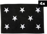 Badematte DONE. "DAILY SHAPES Stars 4er-Set", schwarz, H:5mm, Baumwolle, Badematten, Badematte, Badvorleger aus 100% Baumwolle, Jacquardgewebt