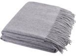Wohndecke ZOEPPRITZ1828 "Since 1828 Cashmere", grau (light grau melange), B:130cm L:180cm, Kaschmir, Wohndecken, Wohndecke, Klassisch unifarbenes Plaid aus besonders feinem Cashmere